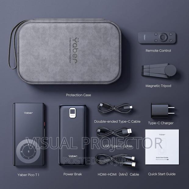 YABER T1 Mini Pocket Pico Projector With Wifi Bluetooth - thumbnail 3