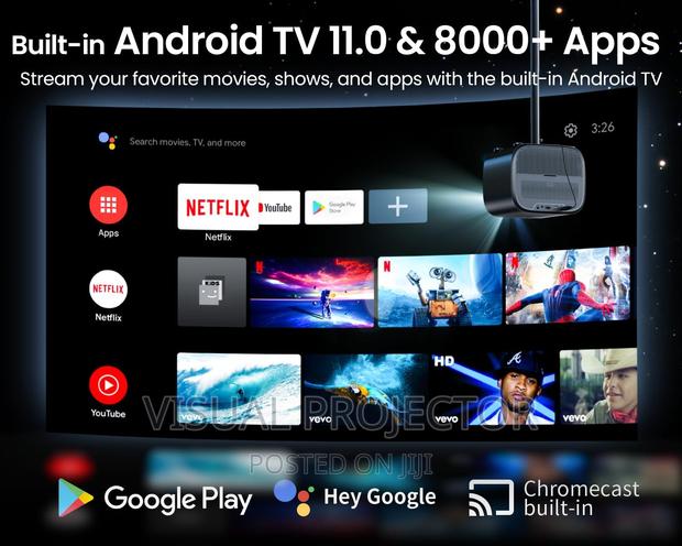 ETOE 1080P Smart Projector, Video Projector With Android - thumbnail 3
