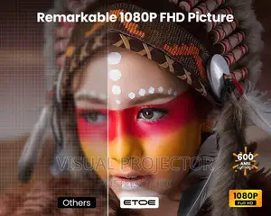 ETOE 1080P Smart Projector, Video Projector With Android