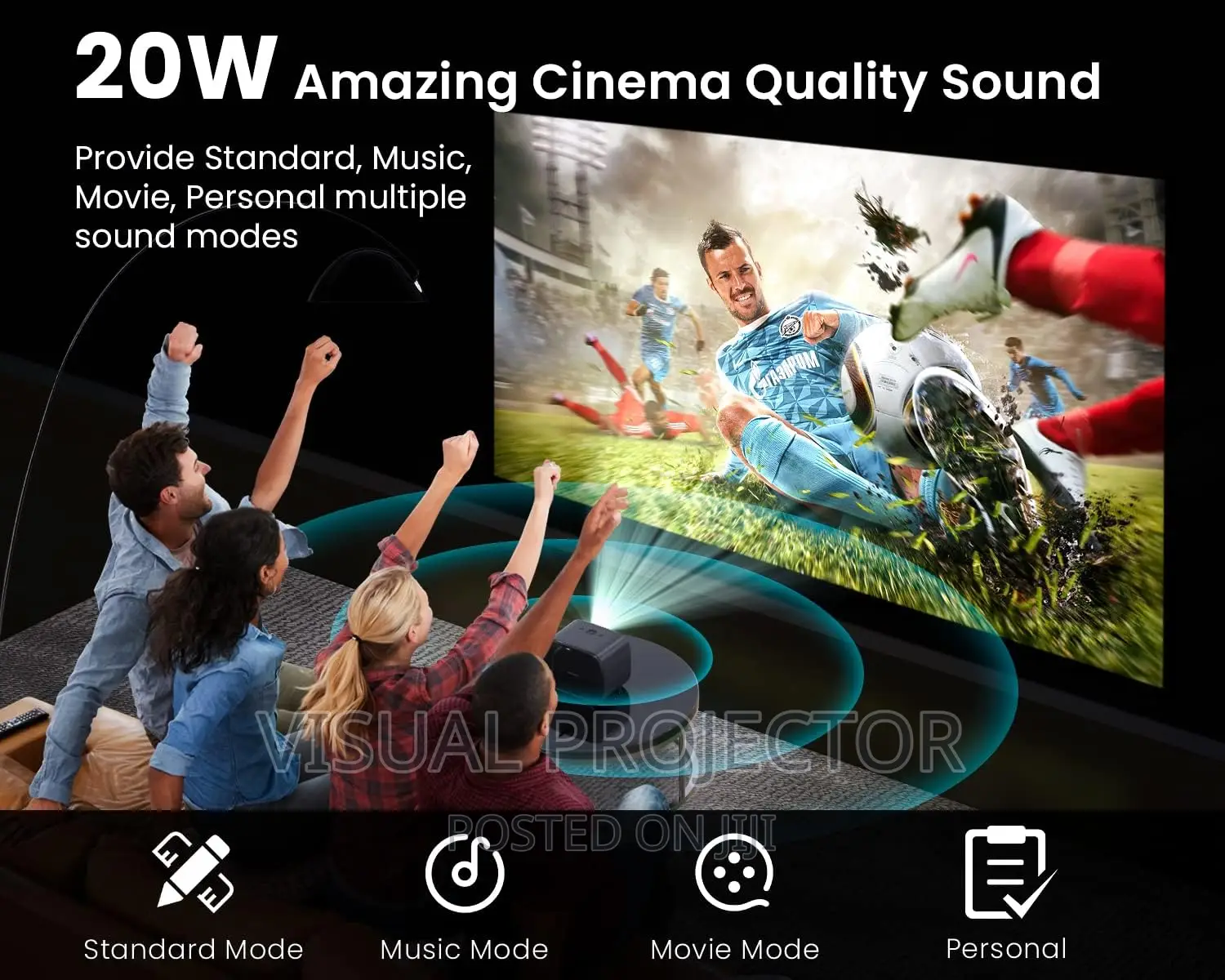 ETOE 1080P Smart Projector, Video Projector With Android