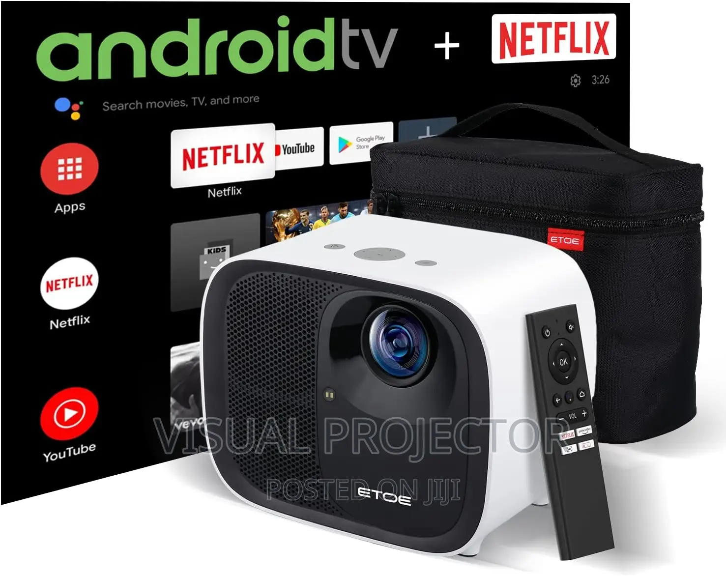 ETOE Android TV 10.0 Projector, 1080P FHD Smart Projecto