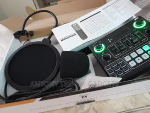 Microphone Kit With V8 Sound Card, Condenser Microphone Bun