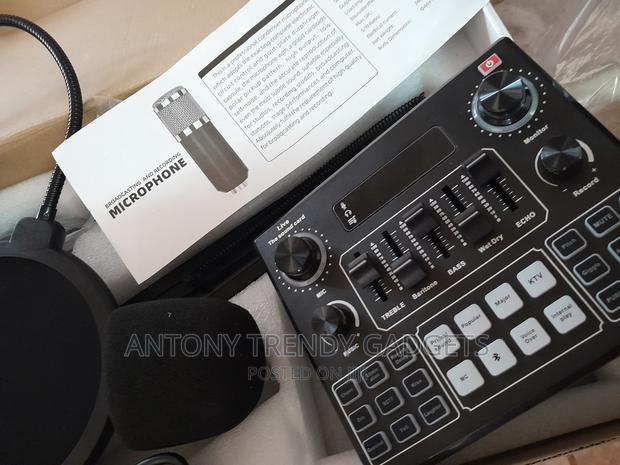 Microphone Kit With V8 Sound Card, Condenser Mic - thumbnail 3