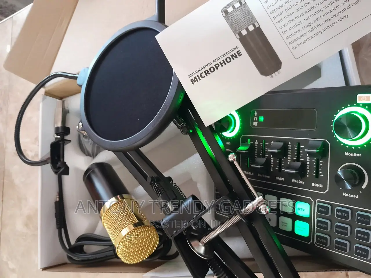 Condenser Microphone DJ Mixer With Adjustable Mic