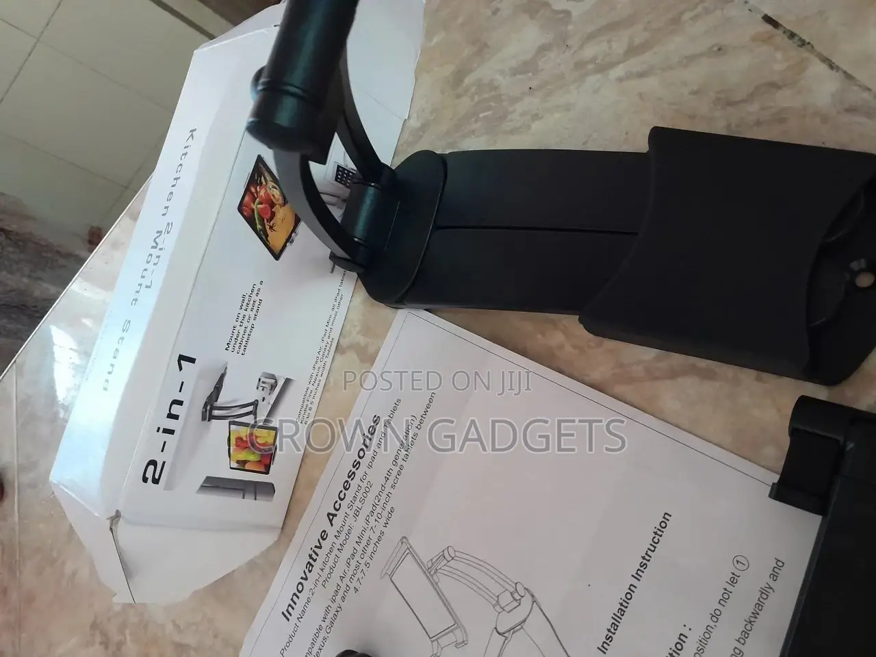 2-in-1 Tablet Stand, Under Cabinet Tablet Mount