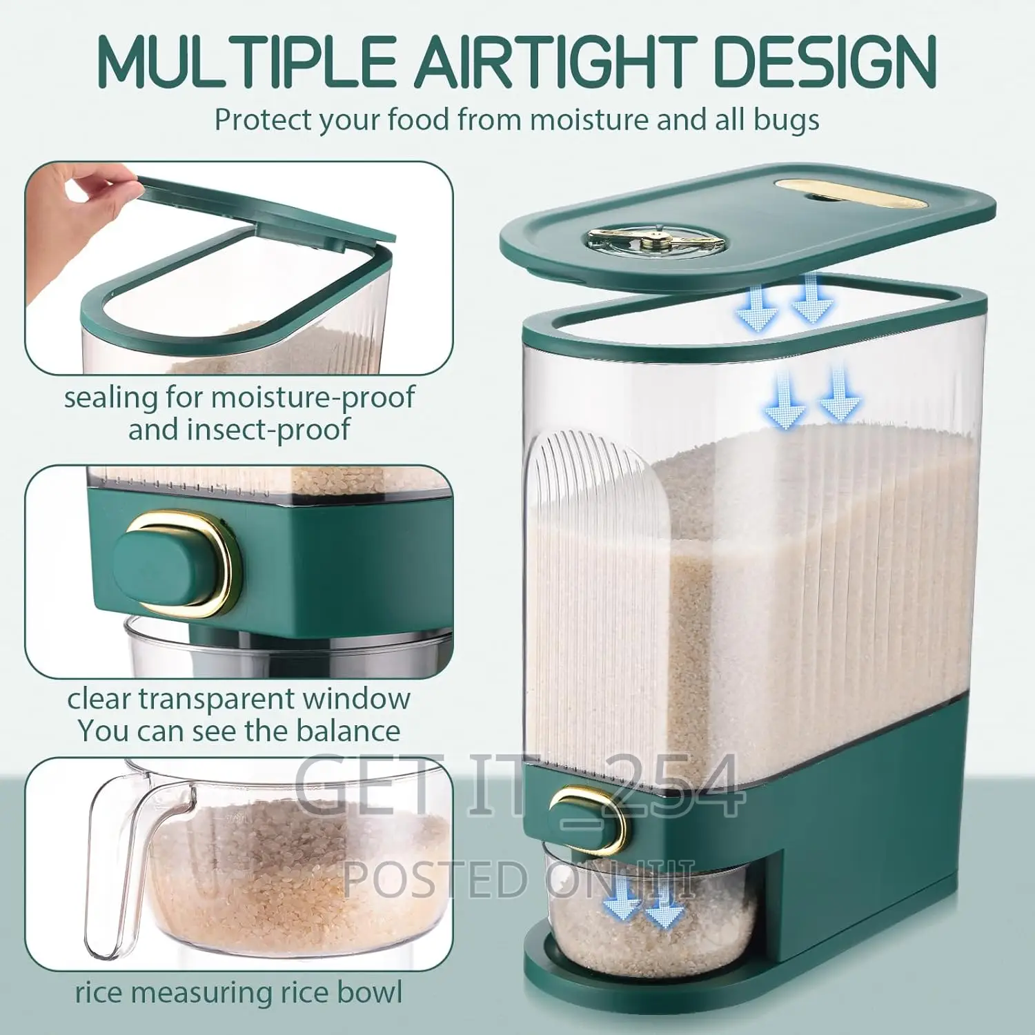 Cereals Dispenser With Measuring Cup 10kg