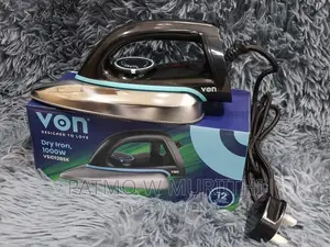 Von VSID12BSK Dry Iron Teflon Plate, 1000W - Black