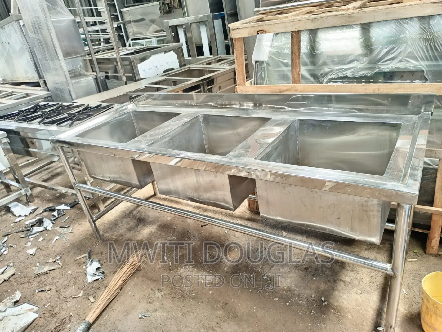 Stainless Steel Triple Bowl Sink