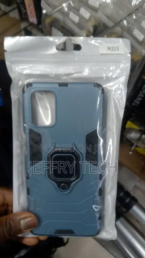 Amsung Galaxy M31S Case, Metal Ring Grip Kickstand Shockproo