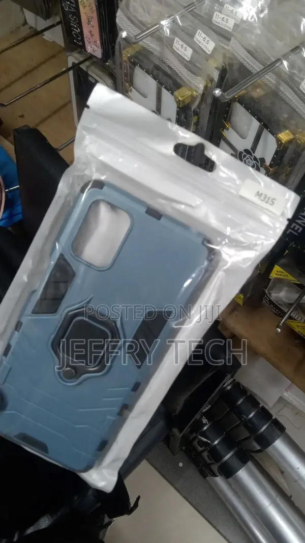 Amsung Galaxy M31S Case, Metal Ring Grip Kickstand Shockproo