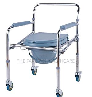 Foldable Commode Chair With Wheels Foldable - thumbnail 2