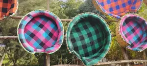 Pink and Green Wicker Beds Fot Cats