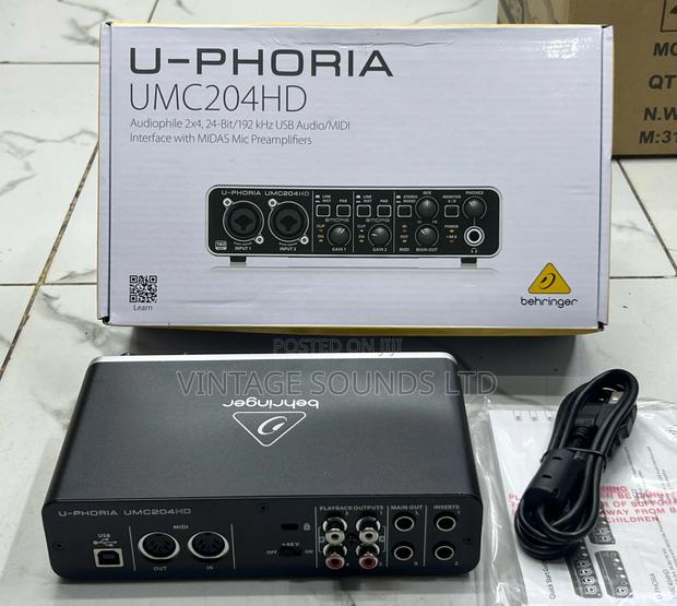 Behringer U-Phoria UMC204HD 2x4 USB Audio/Midi Interface - thumbnail 2
