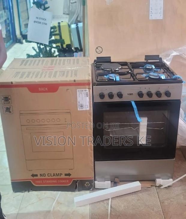 60*60 Von 3+1 Standing Cooker Electric Oven Top Black-Silver