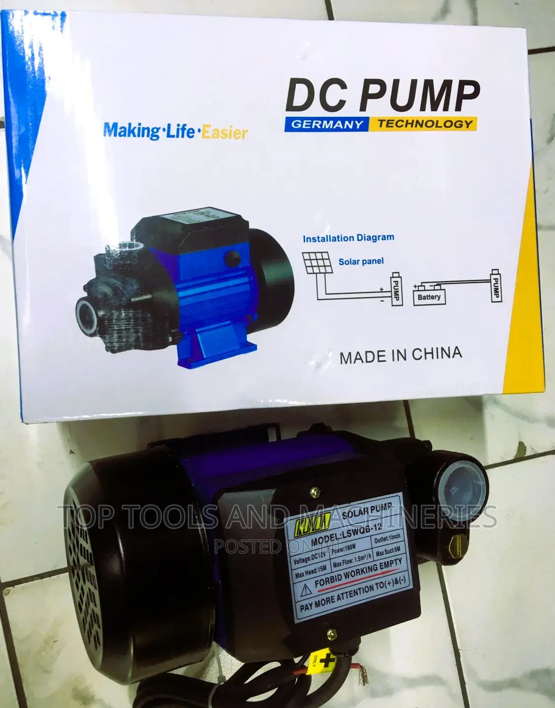 Solar Dc Surface Booster Pump 45ft 180watts