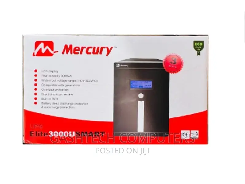 3000va/1800w Mercury Elite 3000U Smart Offline UPS -Uk Plug