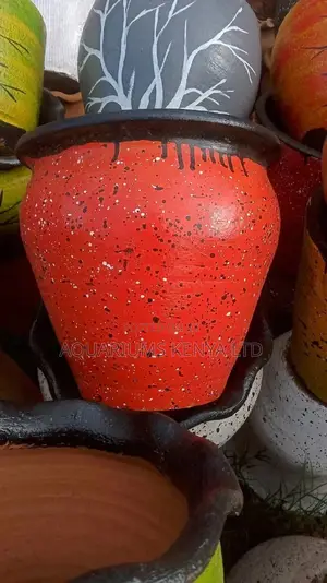 Orange Black Clay Pots,Flower Pots