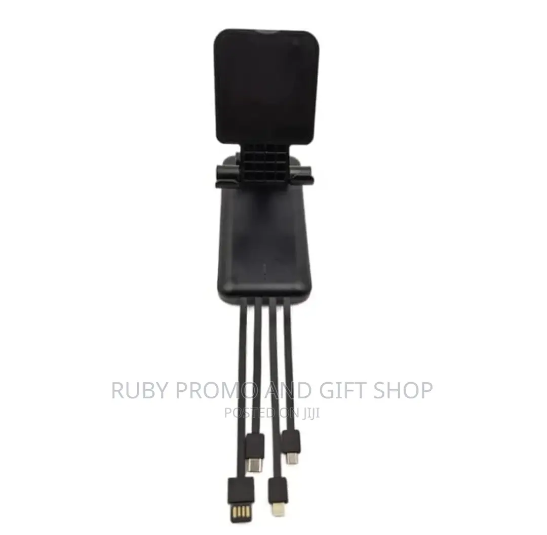 Powerbank Phone Stand With Inbuilt Cables