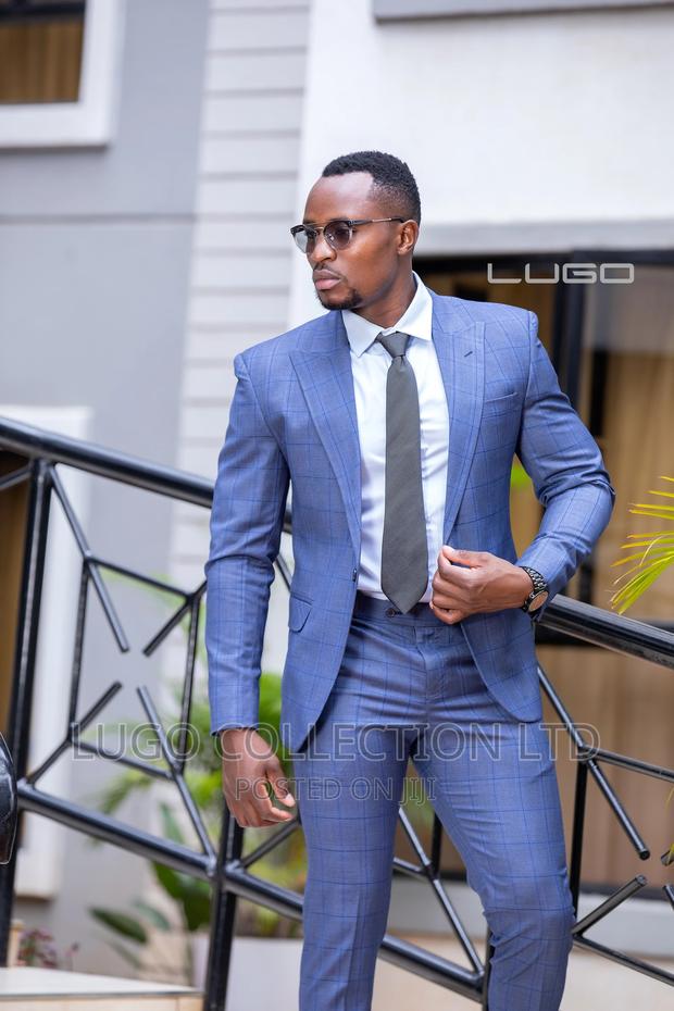 Suits.Checked Blue Suit - main view