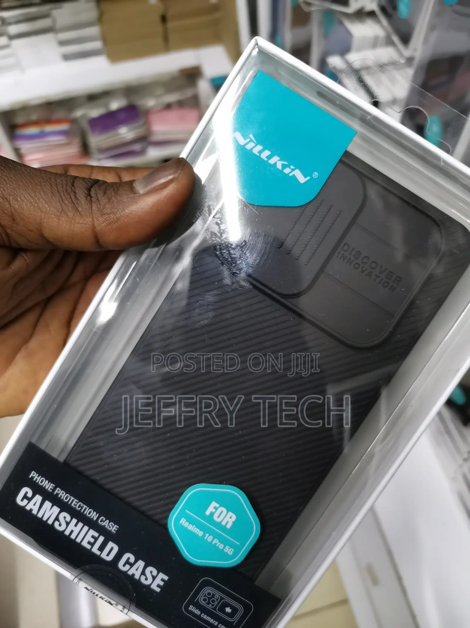 Realme 10 Pro 5G , Slide Lens Protection Phone Cover -Black