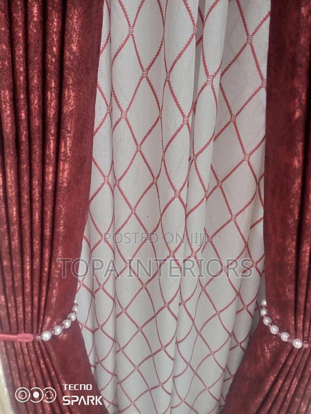 Maroon Themed Window Curtains for House Decor - main view
