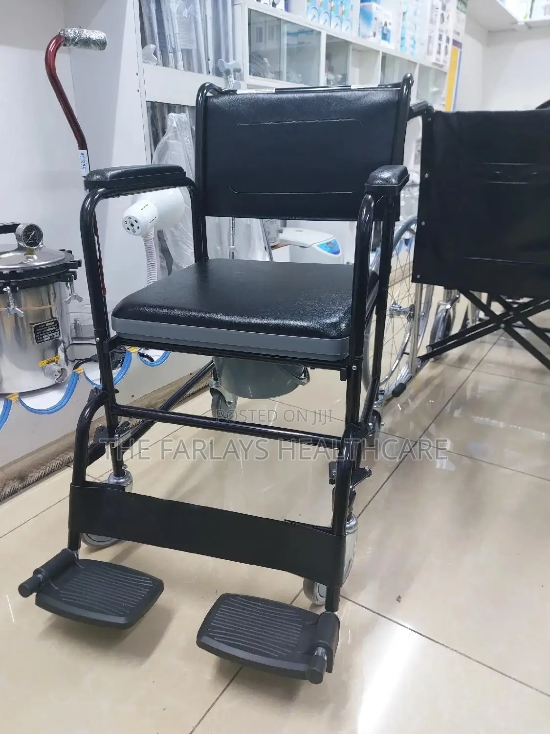 Commode Seat With Footrests.