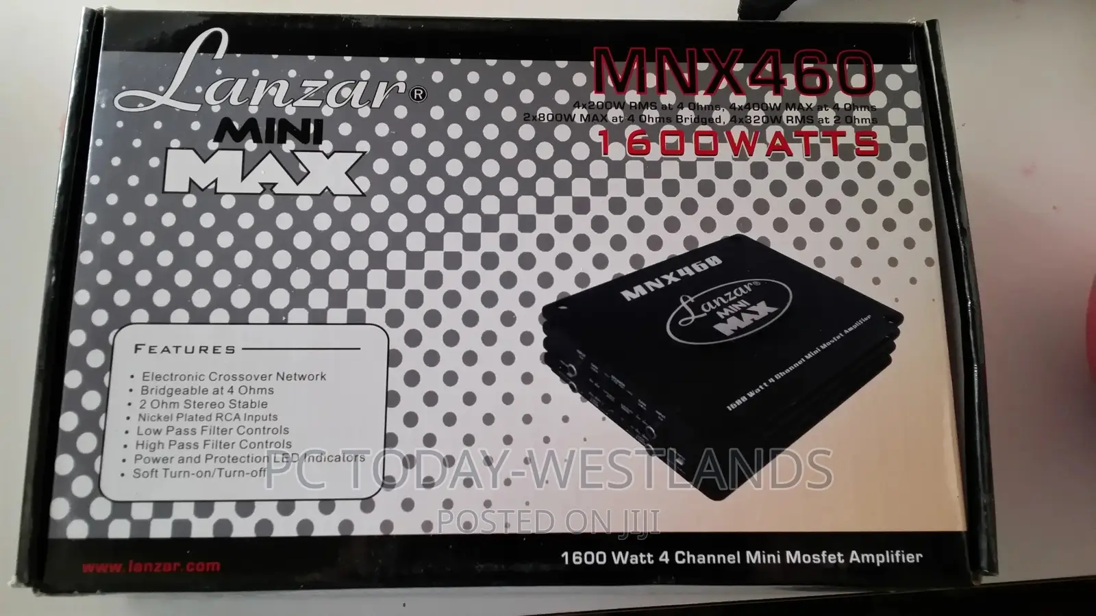 Lanzar Mini MAX MNX450 Car Amplifier, 1600 W PMPO, 4 Channel