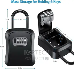 Metallic Key Lock Box, Wall Mounted Key Safe Box