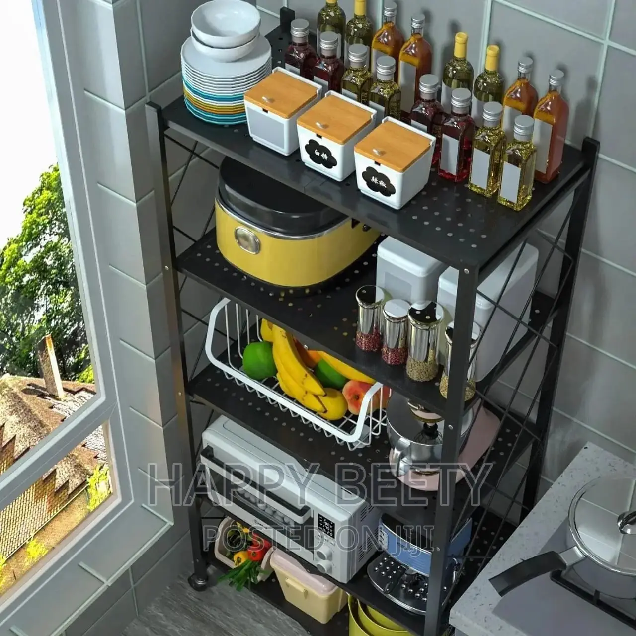 Foldable Movable Metallic Storage Rack