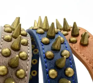PU Leather Spiked Studded Dog Collar for Pitbull Labrador