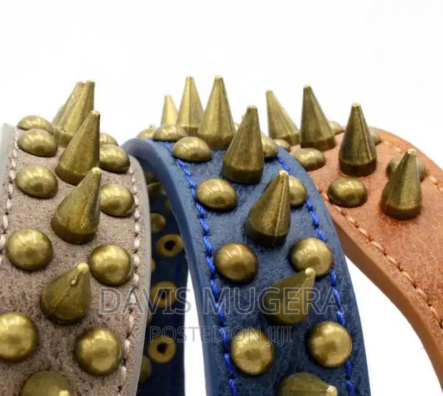 PU Leather Spiked Studded Dog Collar for Pitbull Labrador - thumbnail 3
