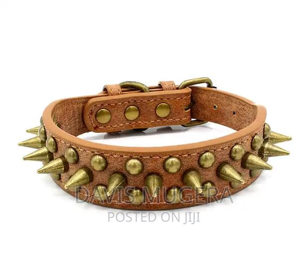 PU Leather Spiked Studded Dog Collar for Pitbull Labrador - thumbnail 9