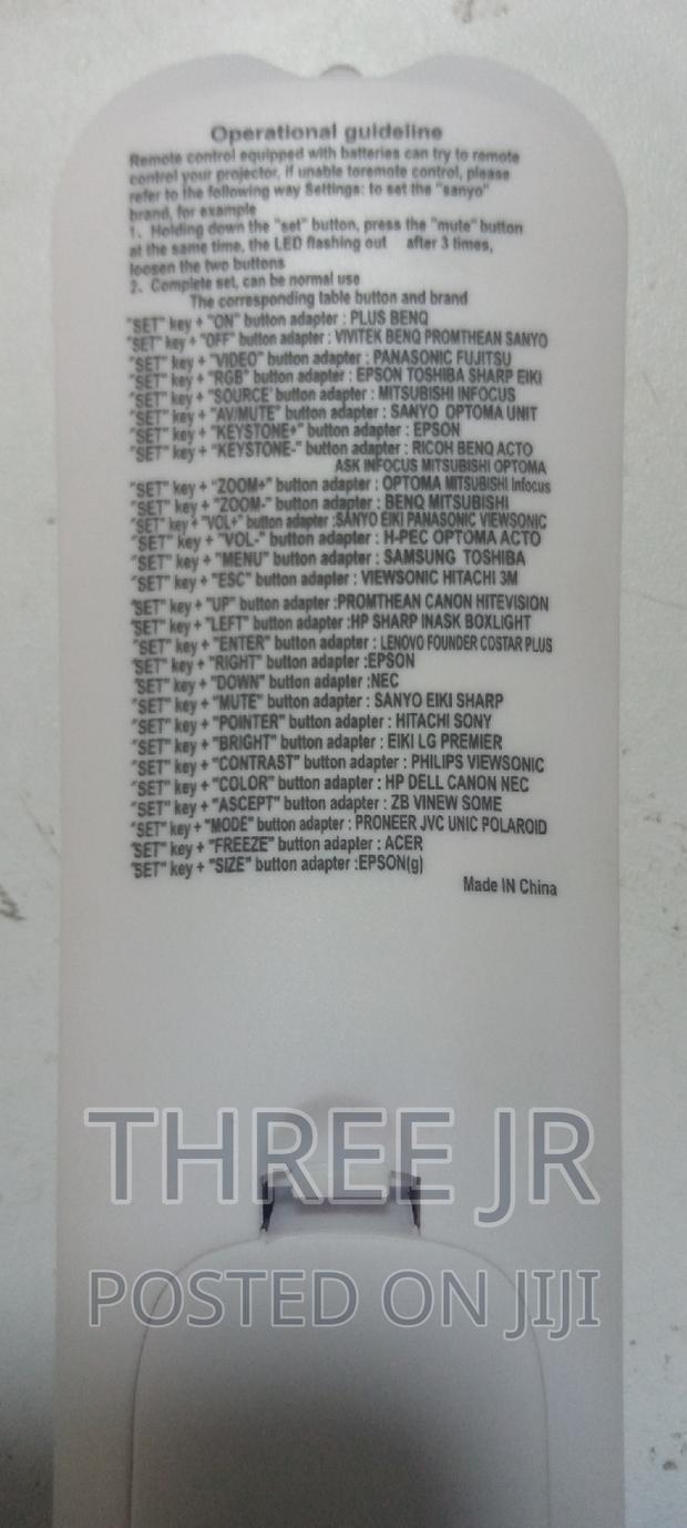 Universal Remotes in Stock. Used With All Type of Projector