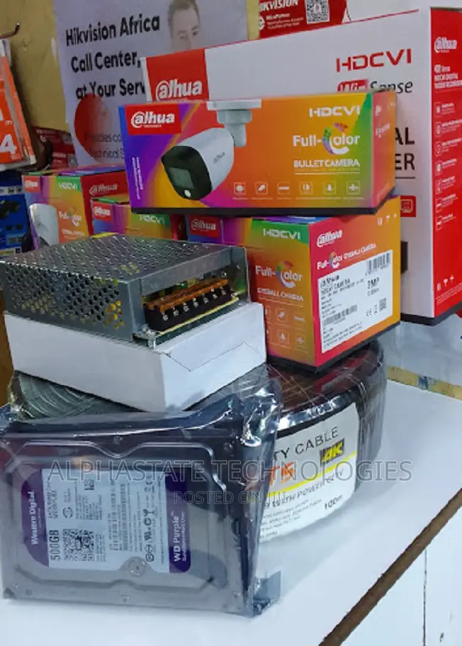 Quality 4Cameras Dahua Colorvu CCTV Complete Set 2mp in Nairobi Central Security