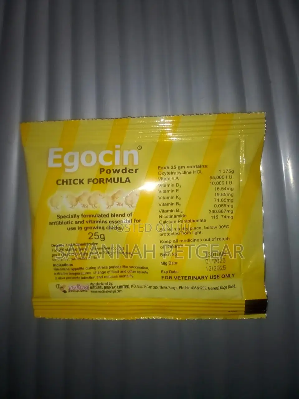 Egocin Powder Chick Formula for Poultry 25 Grams