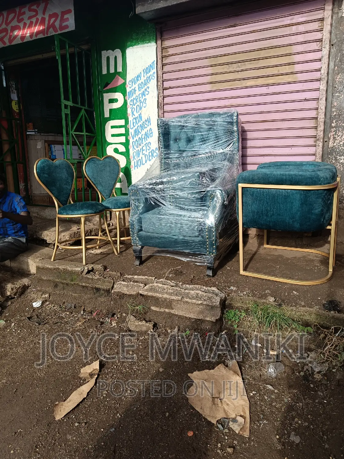 Styling Chair, Pedicure Seat and 2 Manicure Chairs.