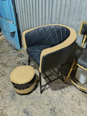 Pedicure Seat, Gold Black and a Poof. - thumbnail 2