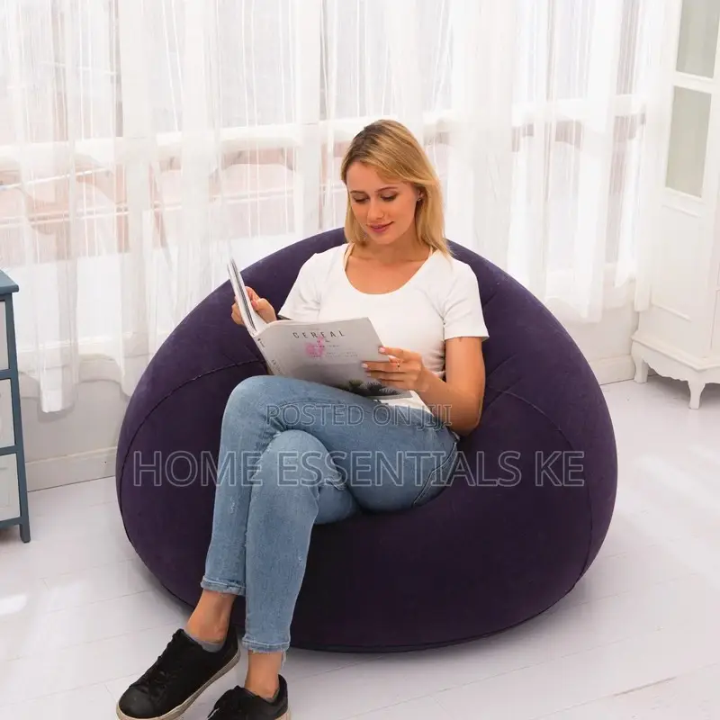 Large Lazy Inflatable Sofa /Bean Bag+ Free Pump-110*110*85cm