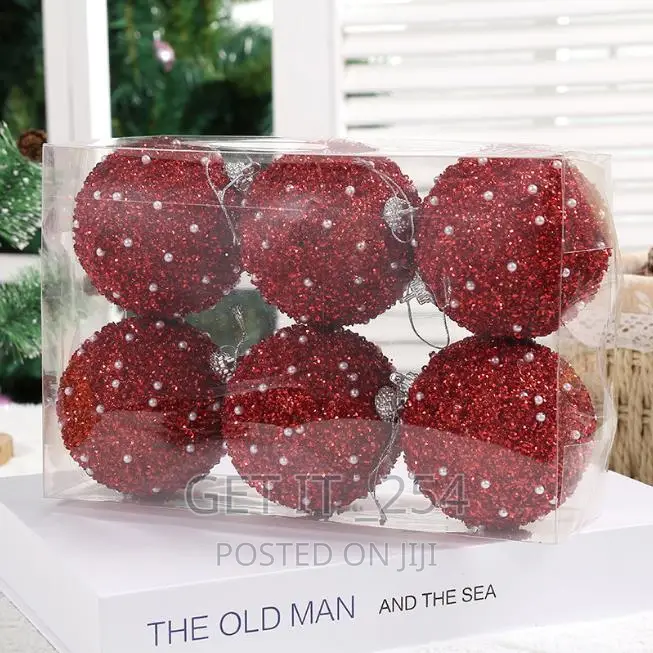 6pc Set High Quality Glitter Christmas Ball