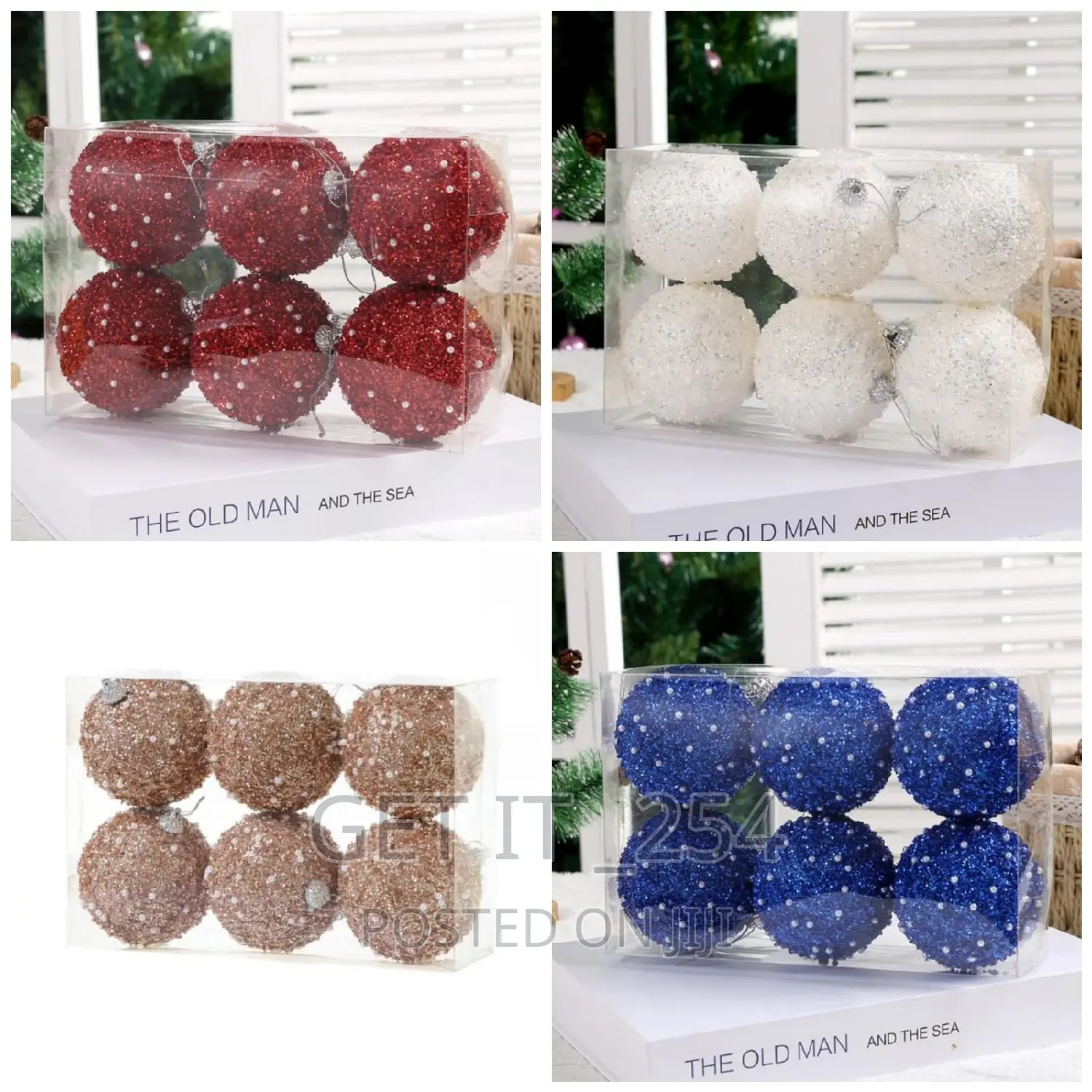 6pc Set High Quality Glitter Christmas Ball