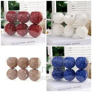 6pc Set High Quality Glitter Christmas Ball