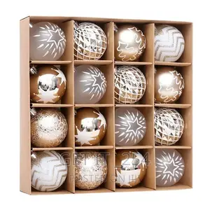 16pc Set Touch of Gold Christmas Ball