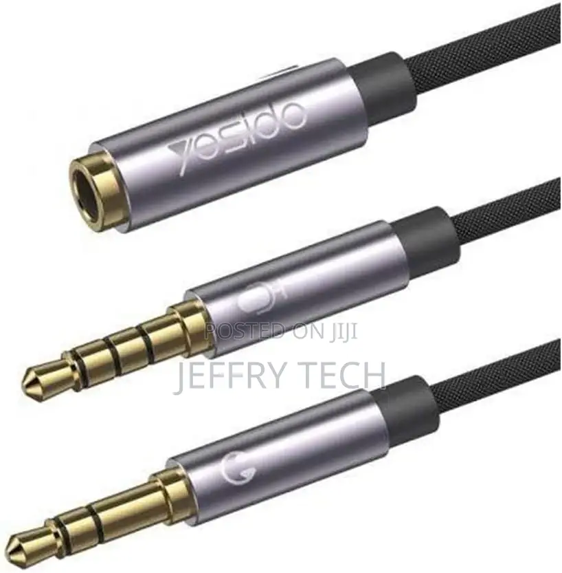 YESIDO YAU29 3.5mm 2 Male to 1 Female Headphone Mic Adapter