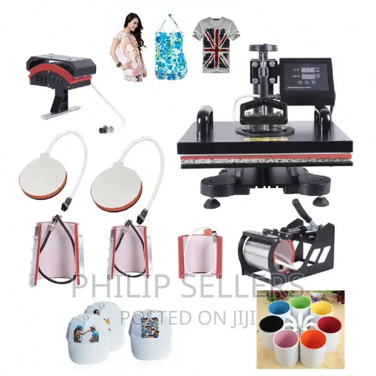 8in1 Sublimation Transfer Plate Cap Mug T Shirt Combo Multif