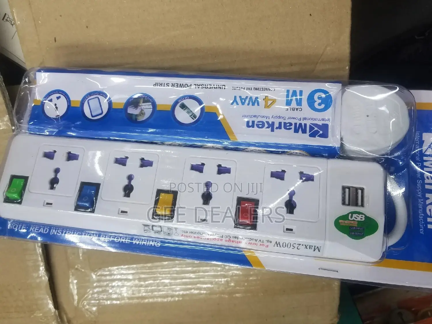 Marken 4 Way 2usb Extension Cable