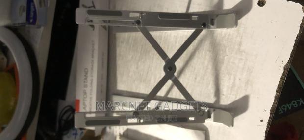Silver Metallic Adjustable Laptop Stand - main view