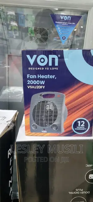 Von VSHJ20FY Fan Heater, 2000W - Grey