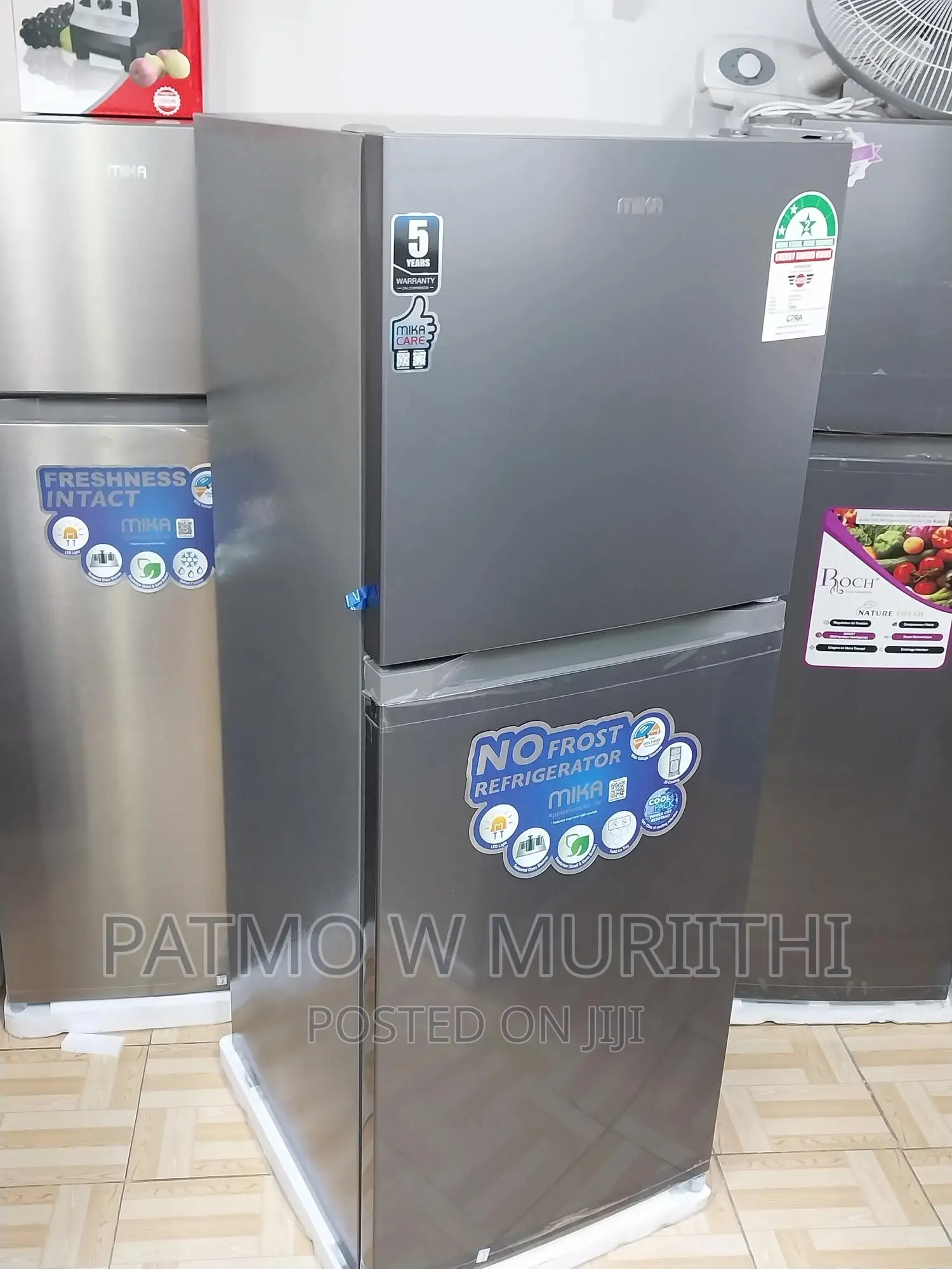 Refrigerator-Mika Fridge, 202L, 2 Door Top Mount Freezer