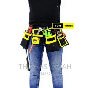 11 Pockets Heavy Duty Polyester Tool Belt With Steel Hammer