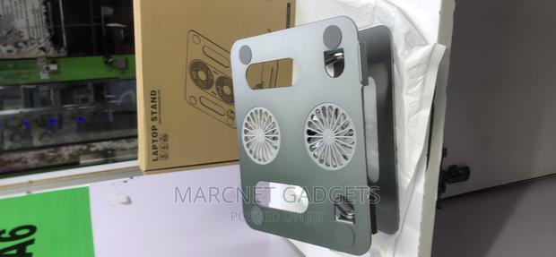 Metallic Flexible Adjustable Laptop Stand With Powered Fan - main view